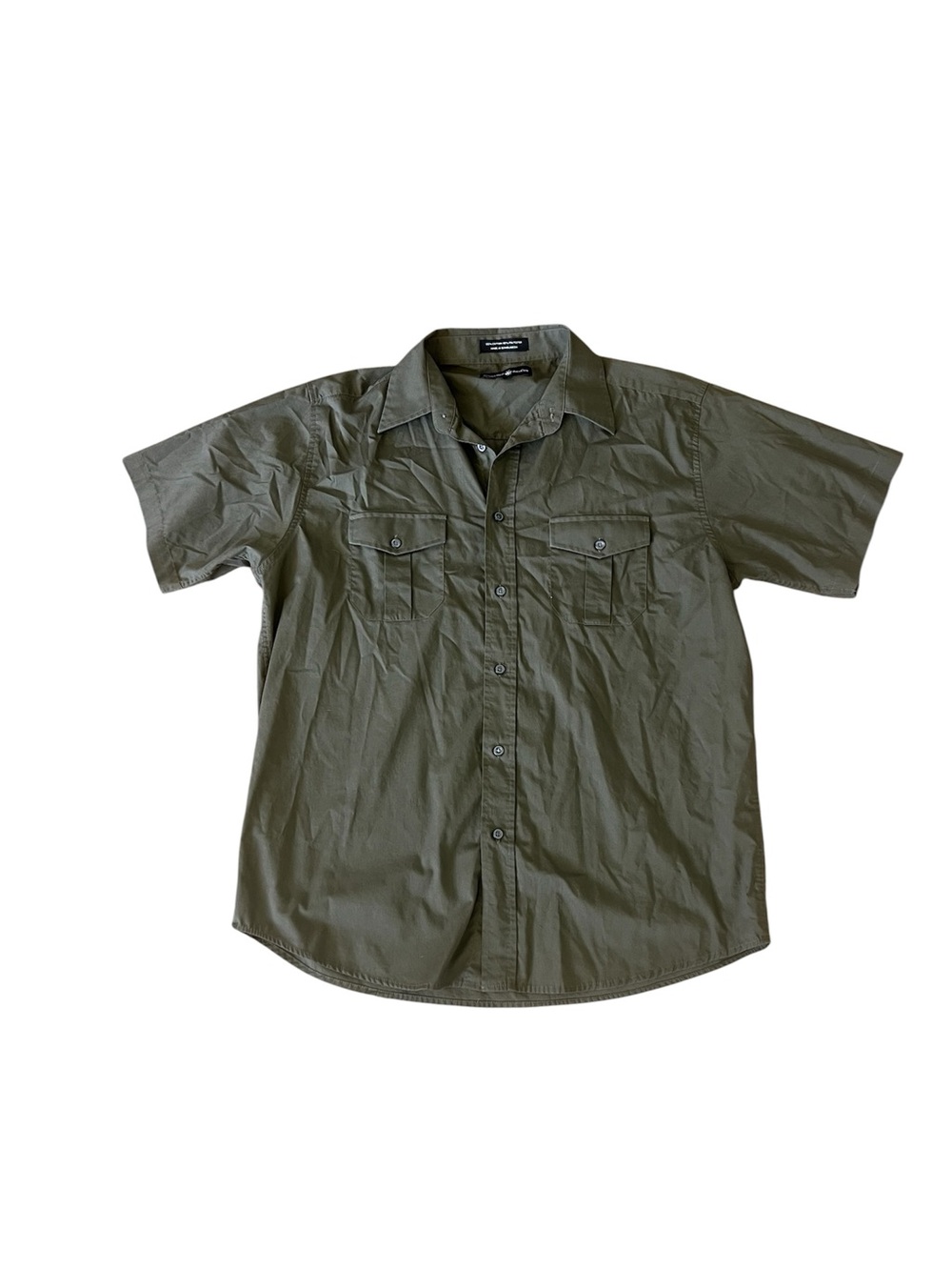 Men's Beverly Hills Polo Club Short Sleeve Button-Down Utility Shirt - Olive